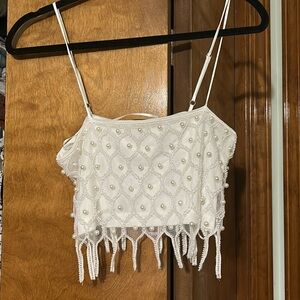 Bridal Pearl crop top